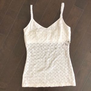 Express white lace tank top NWT